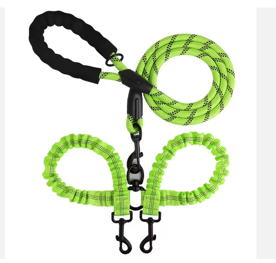 Neon Green Dual Leash